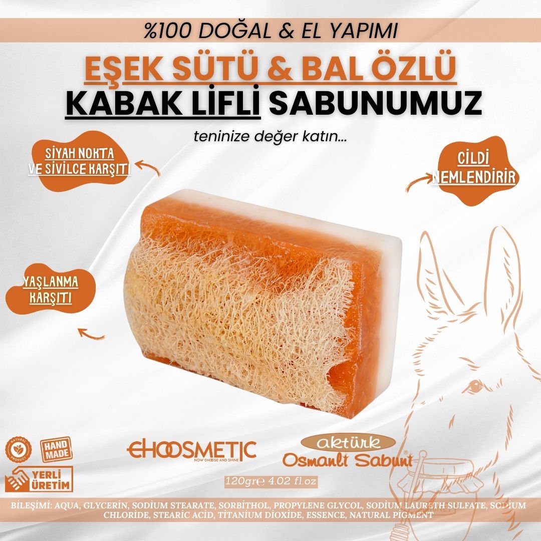 Aktürk Osmanli Sabuni - Eşek Sütlü & Ballı Kabak Lifli Sabun