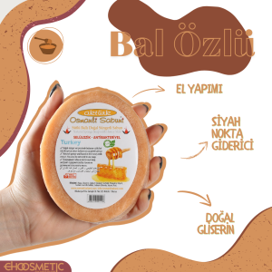 Aktürk Osmanli Sabuni - El Yapımı Doğal Gliserinli Sütlü & Ballı Süngerli Sabun