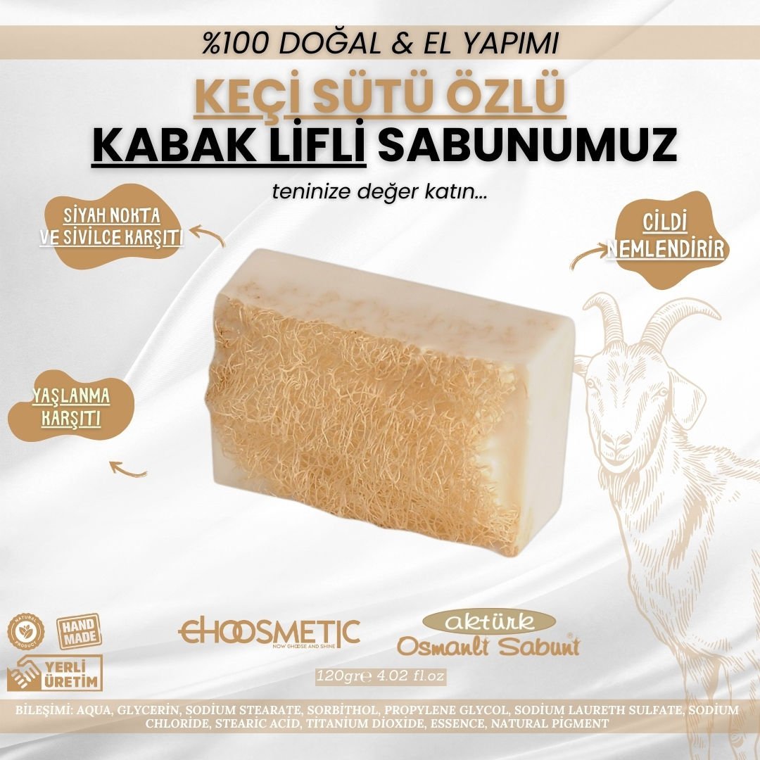 Aktürk Osmanli Sabuni - Keçi Sütlü Kabak Lifli Selülit Sabunu