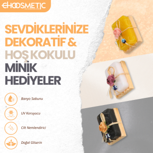 Aktürk Osmanli Sabuni - Dekoratif Ahşap Mini Sabun Seti (Siyah, Beyaz, Sarı)