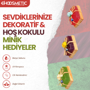 Aktürk Osmanli Sabuni - Dekoratif Ahşap Mini Sabun Seti (Yeşil, Mor, Kırmızı)