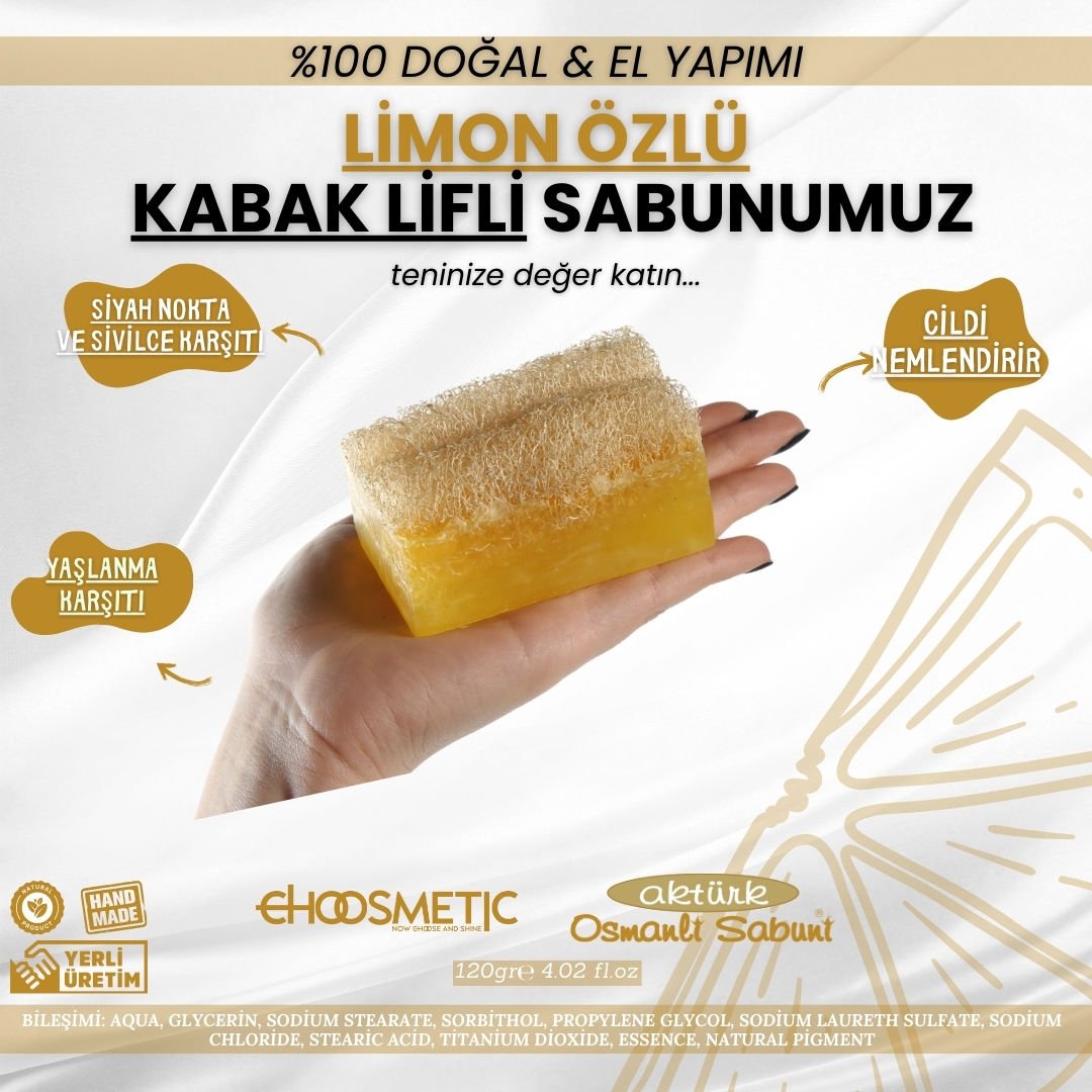 Aktürk Osmanli Sabuni - Limon Özlü Kabak Lifli Selülit Sabunu