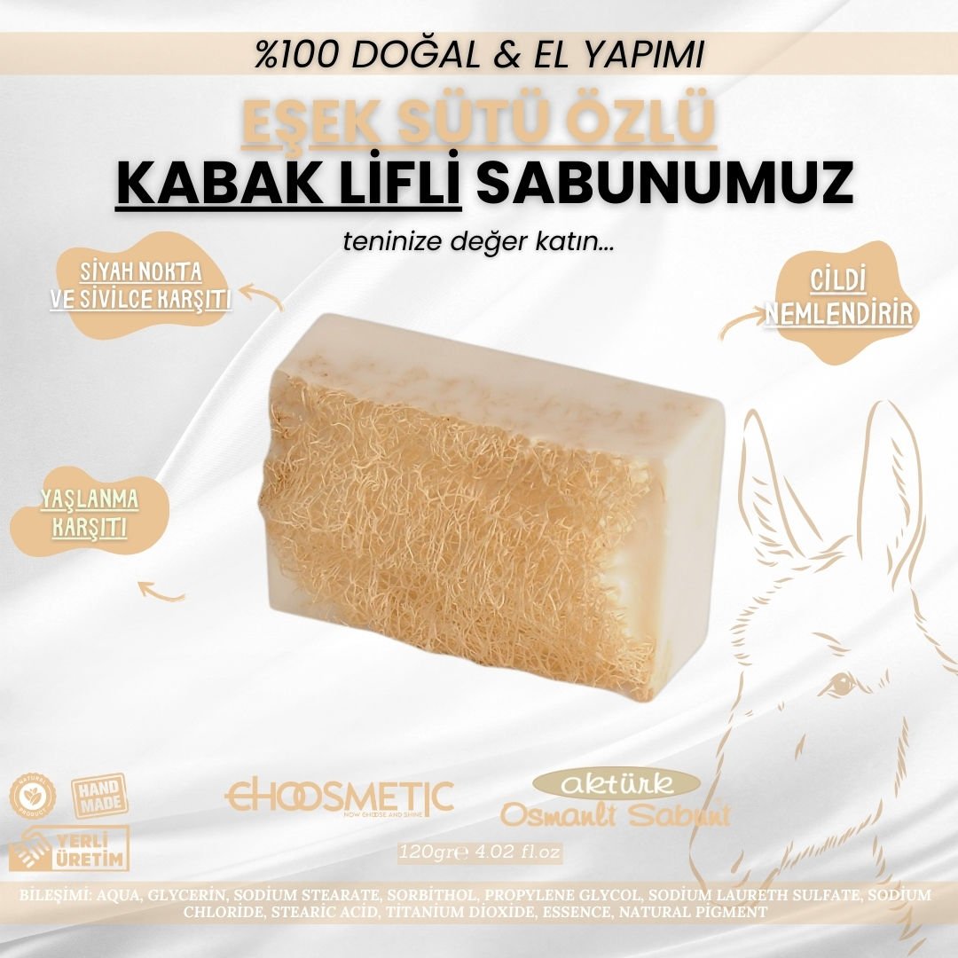 Aktürk Osmanli Sabuni - Eşek Sütlü Kabak Lifli Selülit Sabunu
