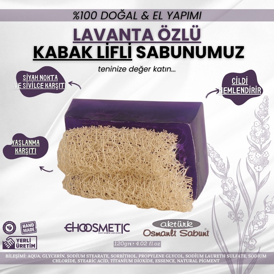 Aktürk Osmanli Sabuni - Lavantalı Kabak Lifli Selülit Sabunu