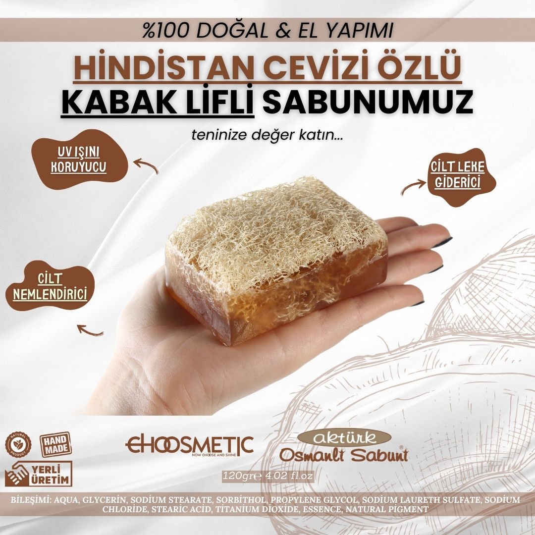 Aktürk Osmanli Sabuni -Hindistan Cevizi Özlü Kabak Lifli Selülit Sabunu